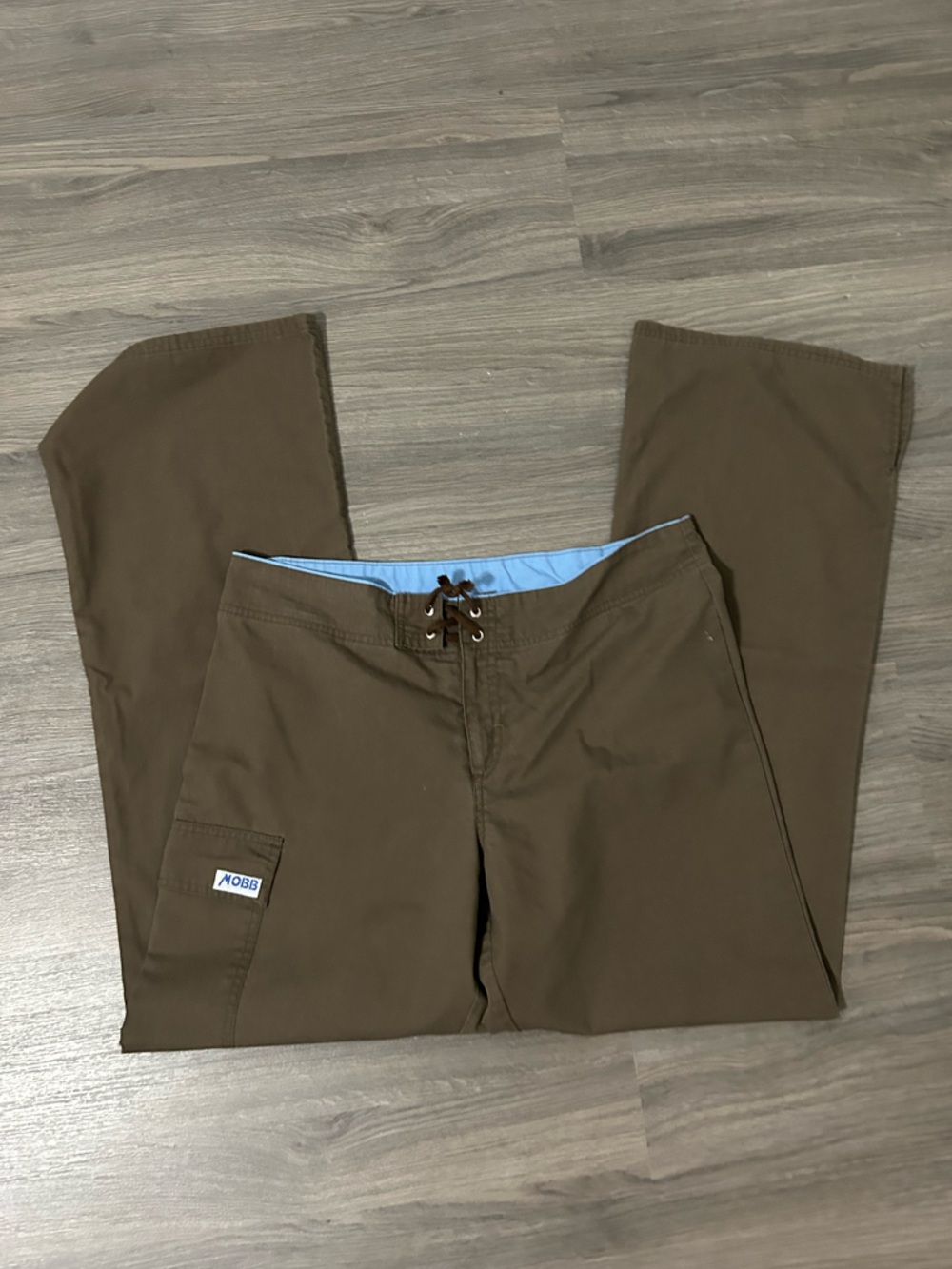 Women’s Mobb Brown Uniform Pants Scrub Pants With Side Pocket and Drawstring Tie